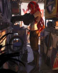 Girl on Swing by Enchanted Waterfall