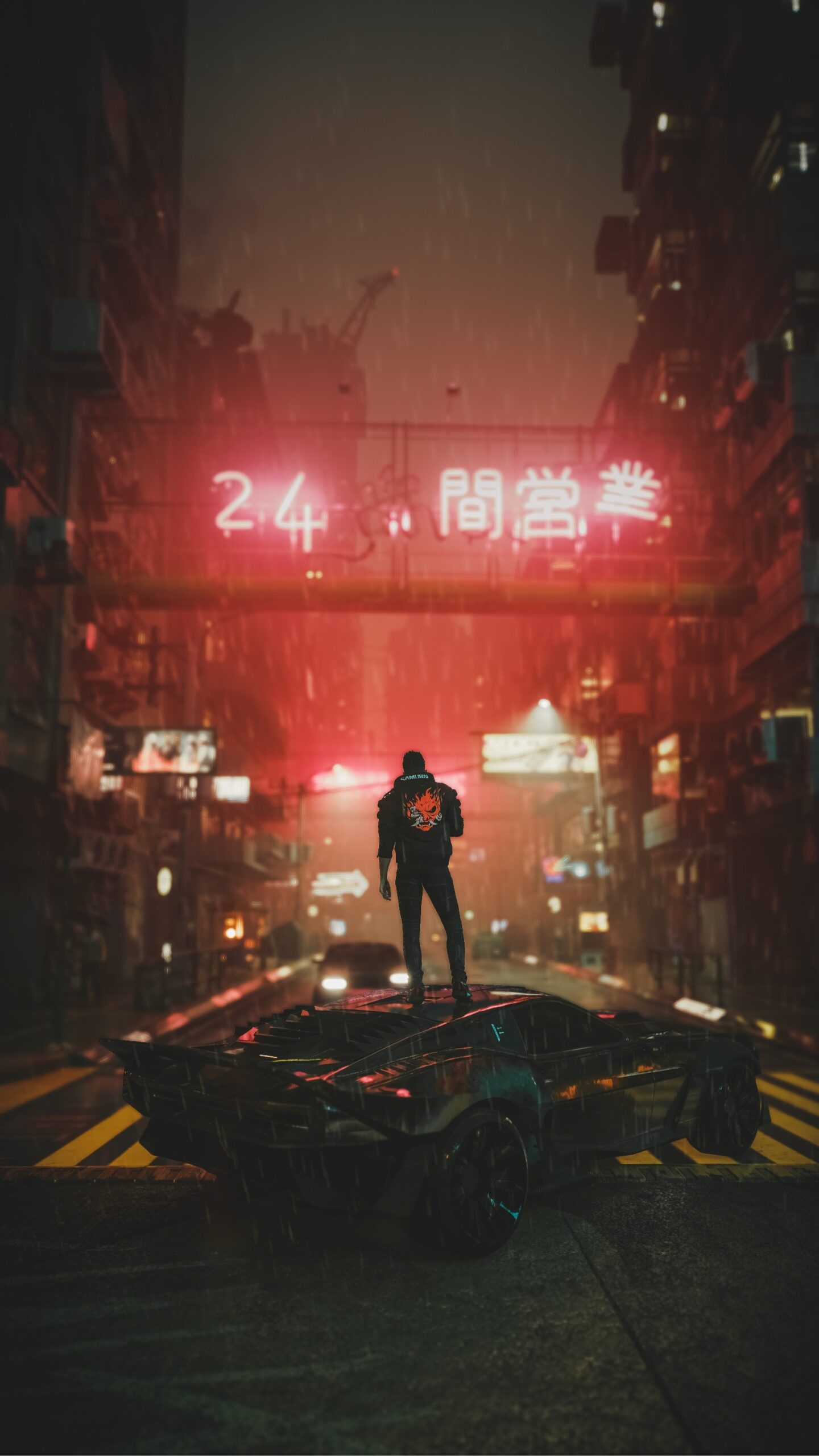 Cyberpunk Rain Street – Neon Drenched Vigil