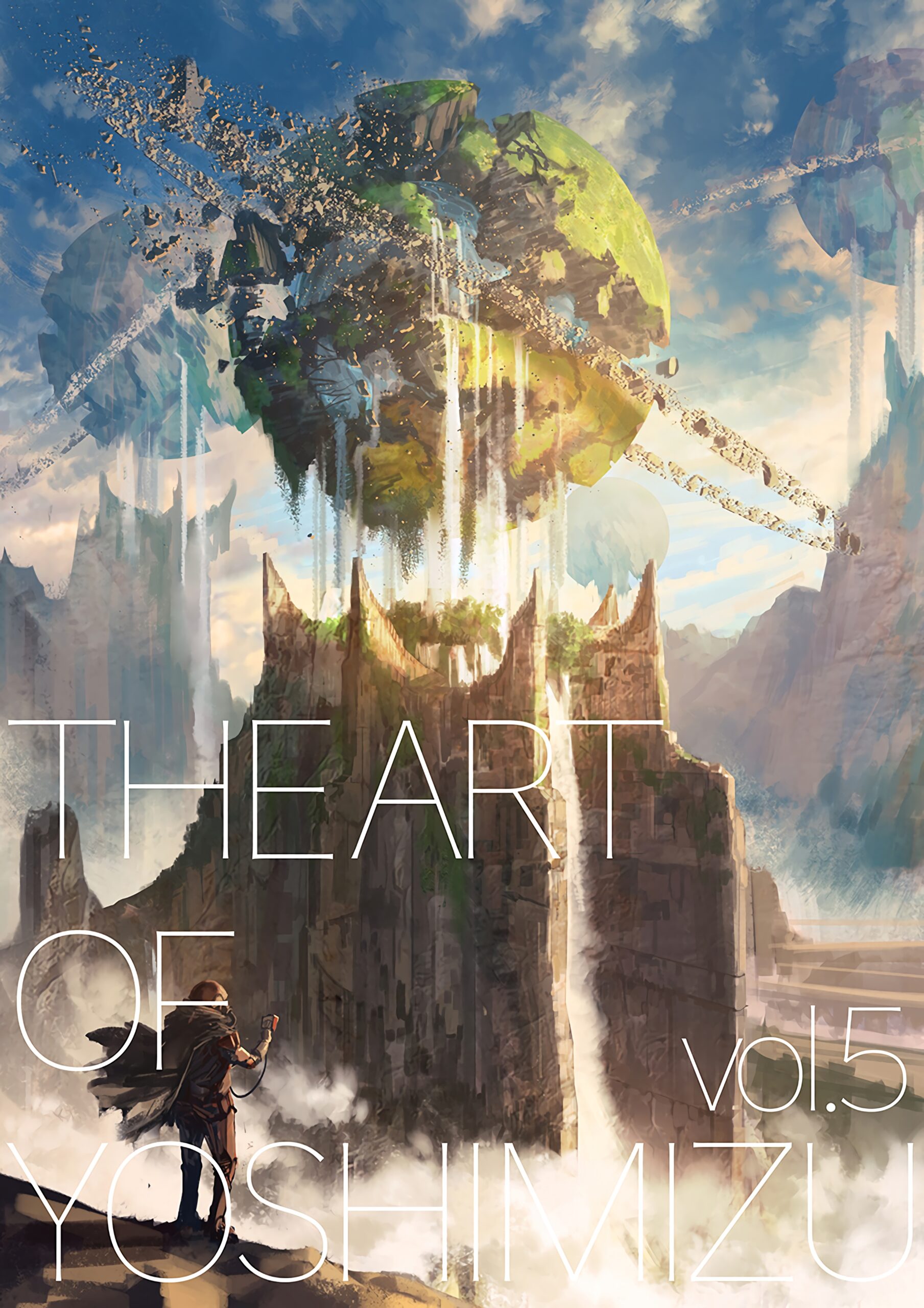 Epic fantasy landscape floating island