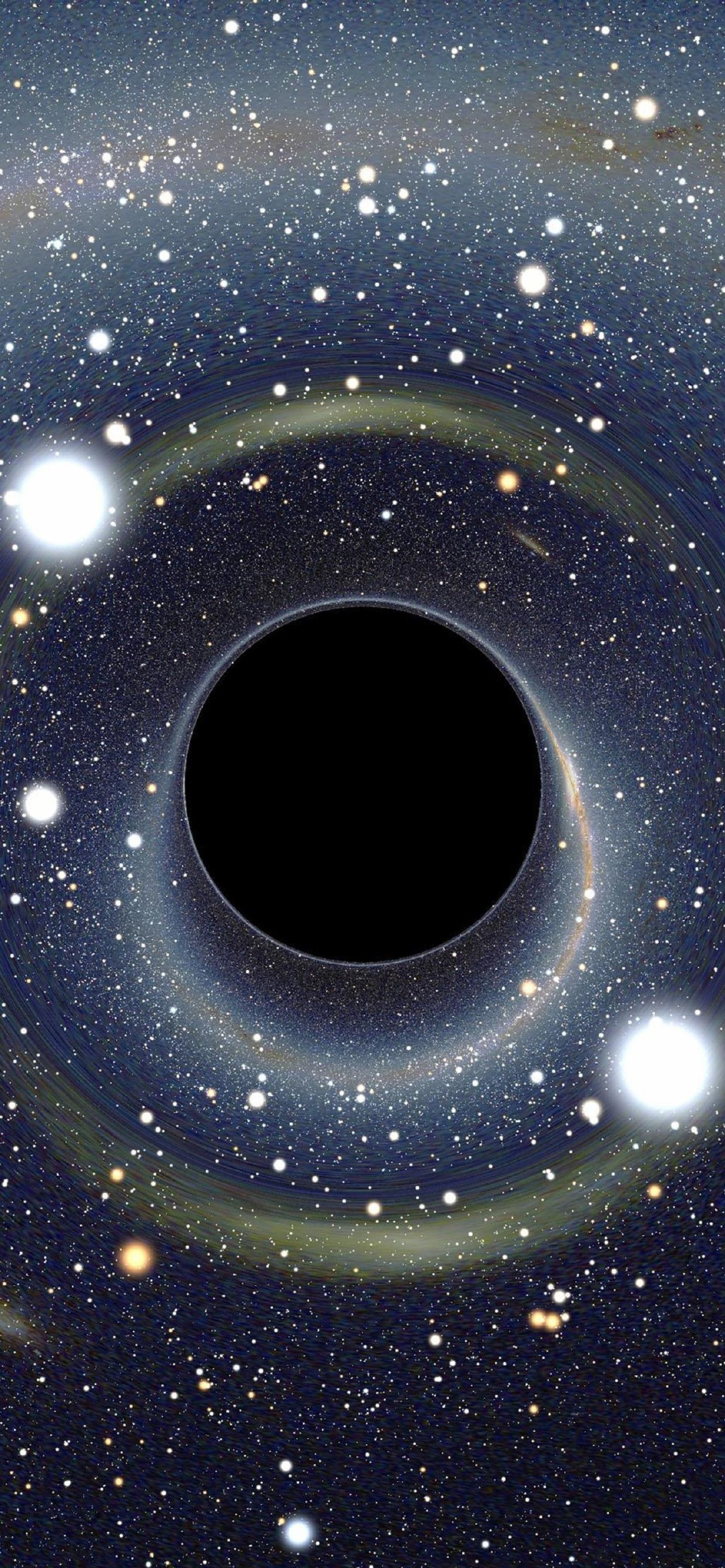 black hole center starry background