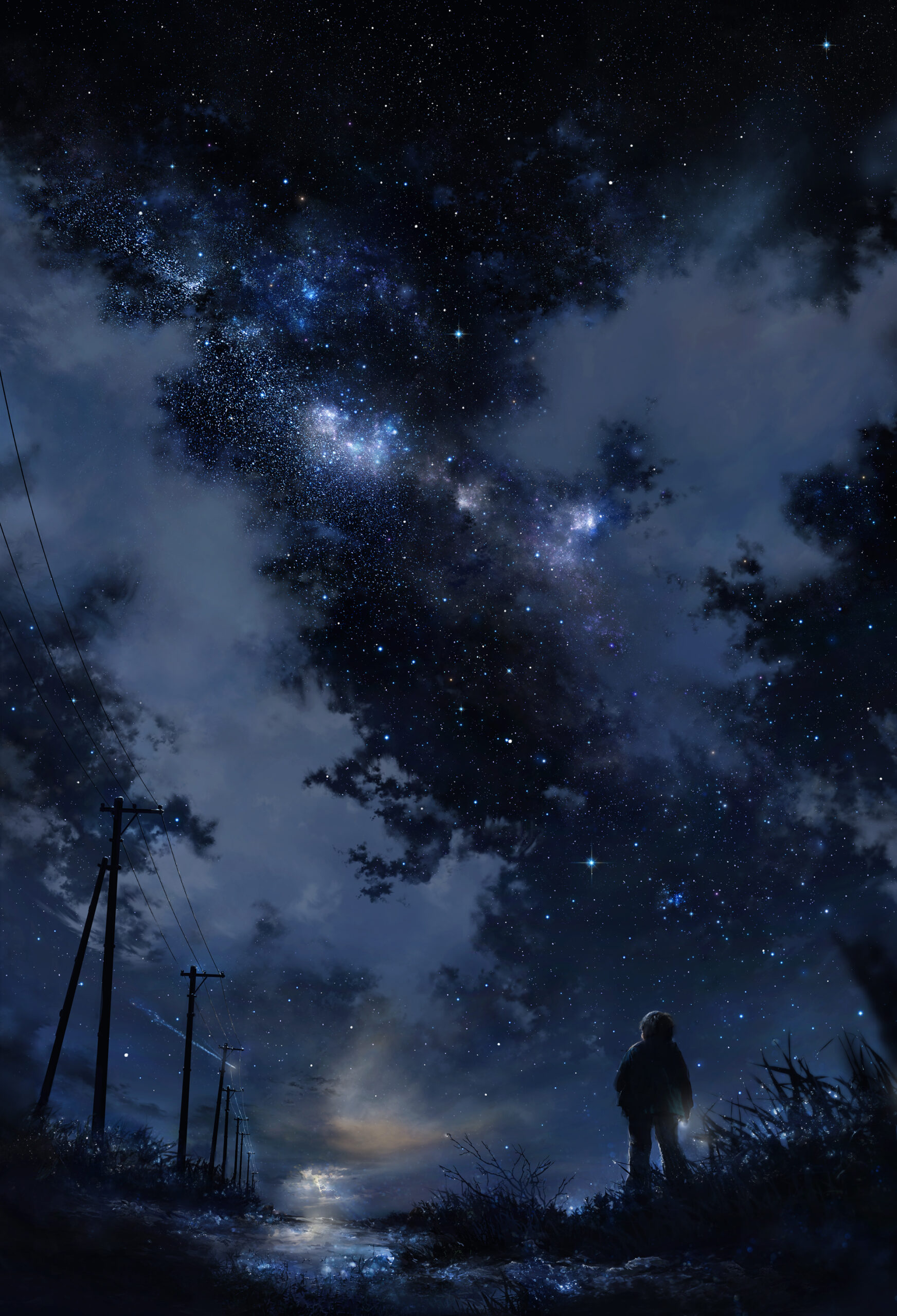 starry night sky milky way clouds