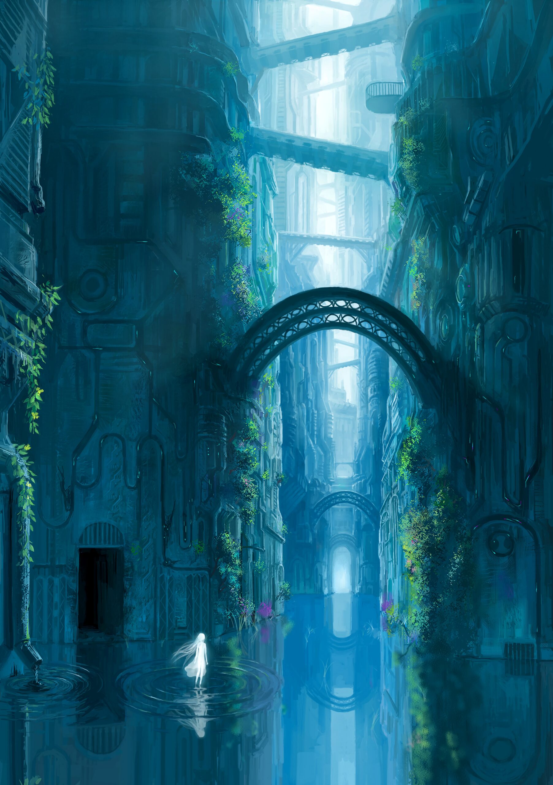 underwater city ruins submerged fantasy