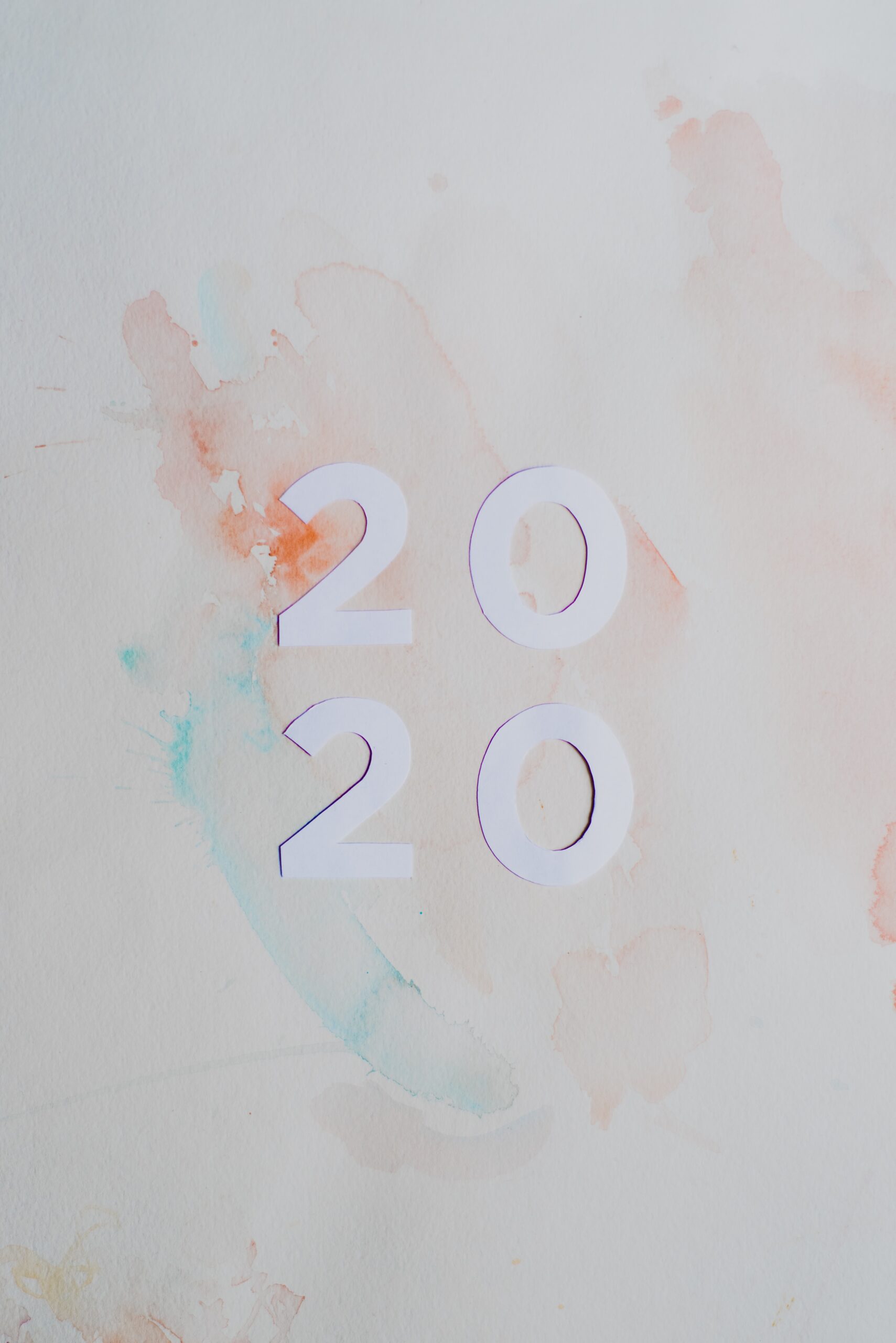2020 newyear watercolor pastel minimal