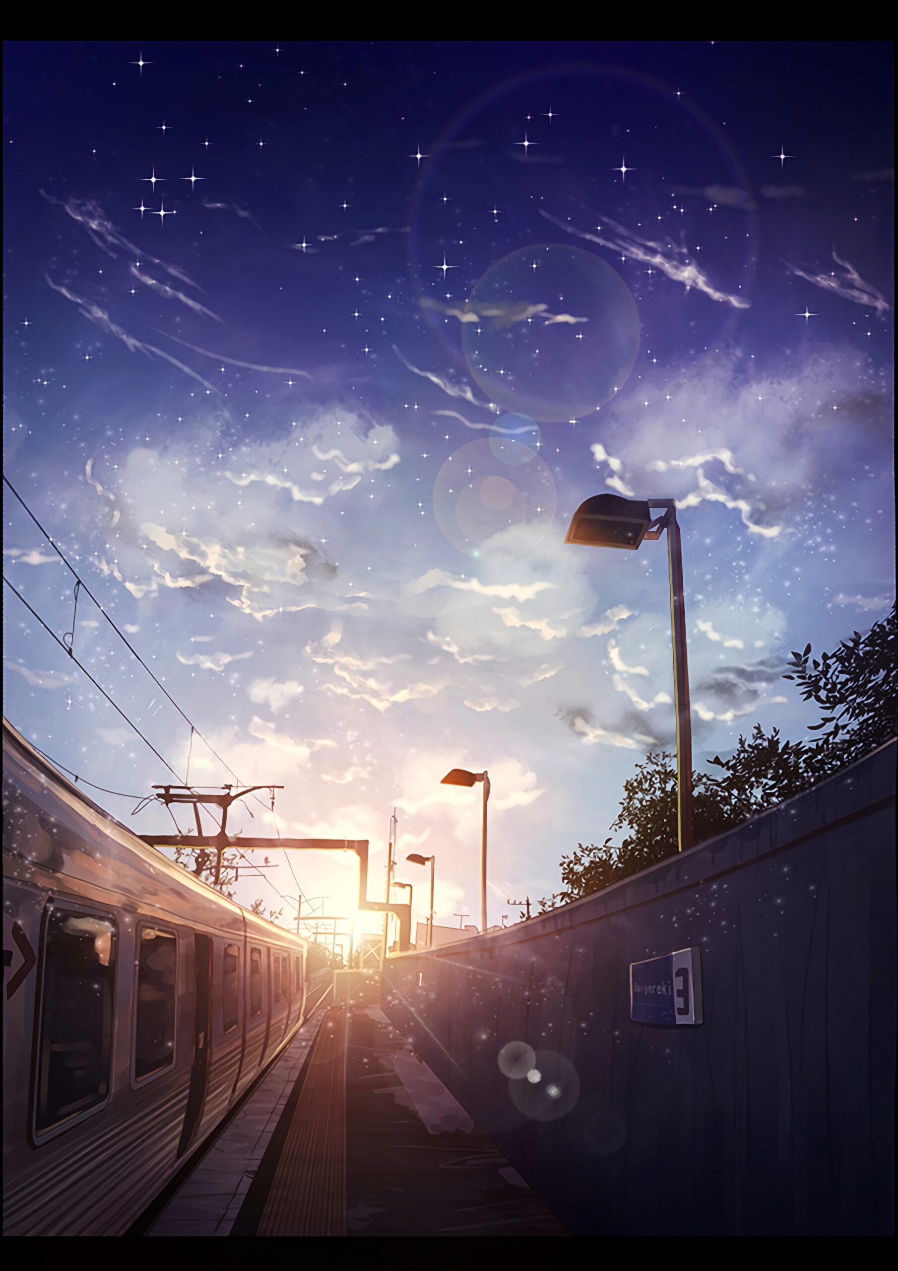 train station platform sunset sunrise