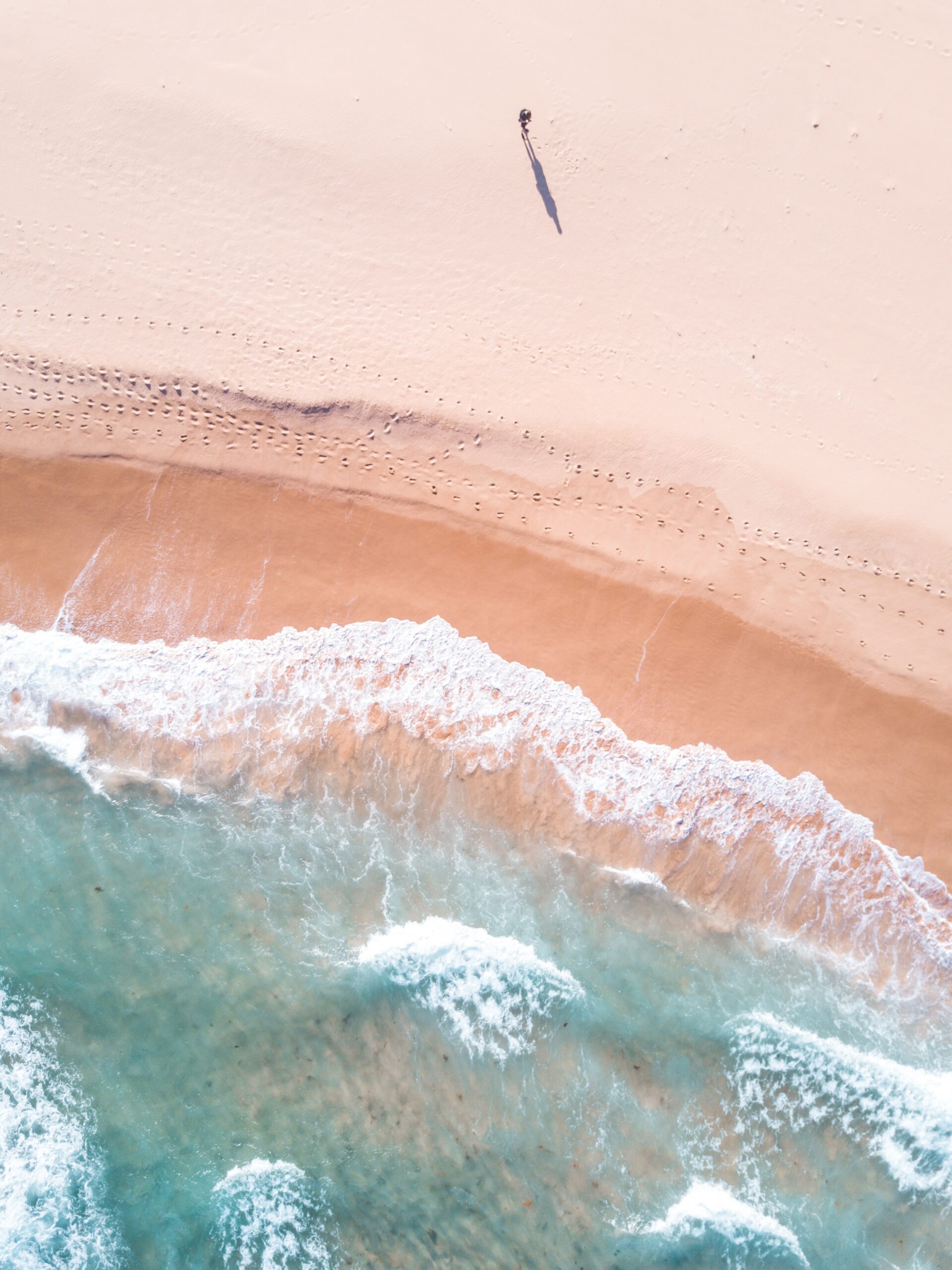 beach aerial view ocean wave sand
