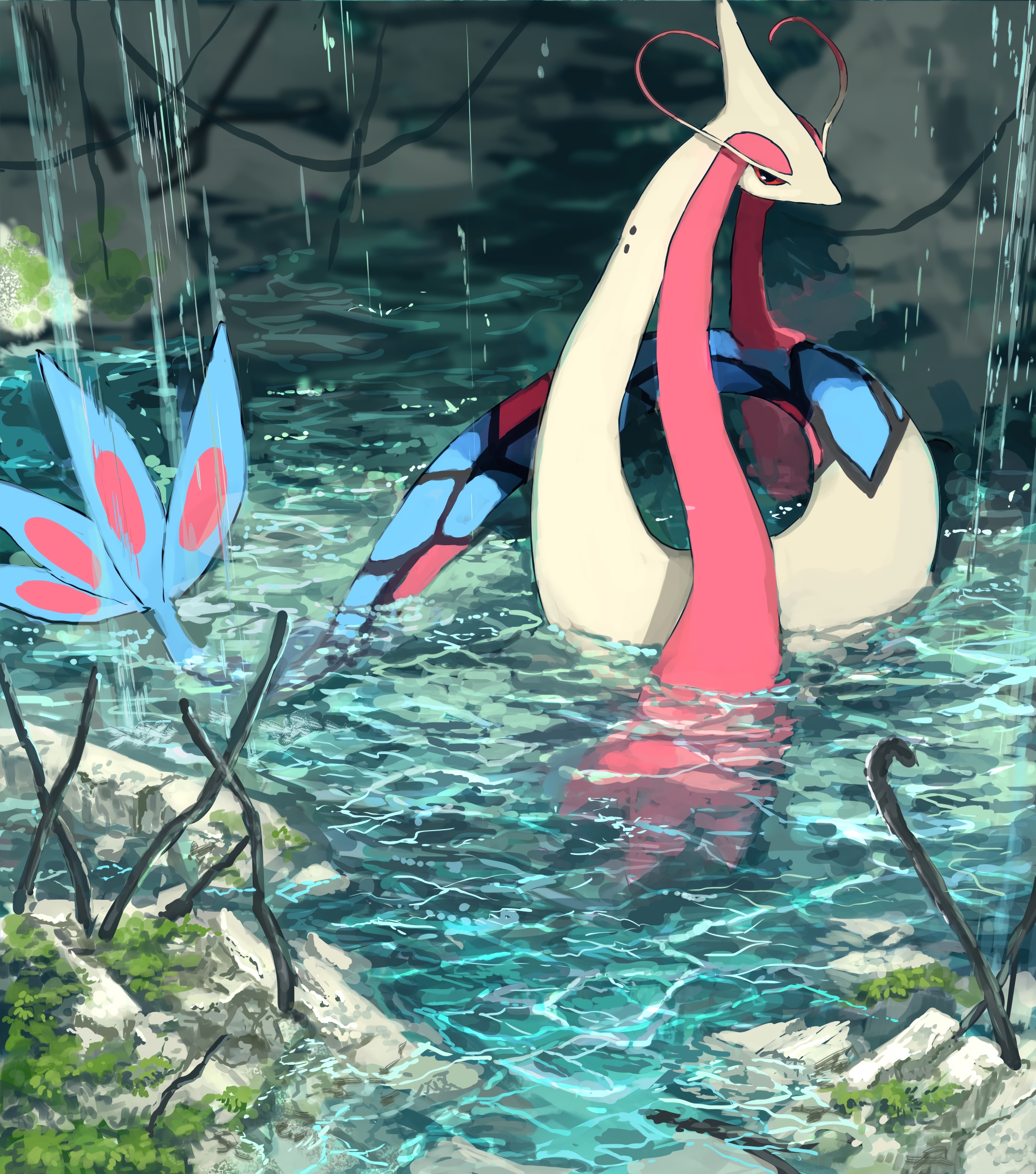 pokemon milotic rain waterfall cave