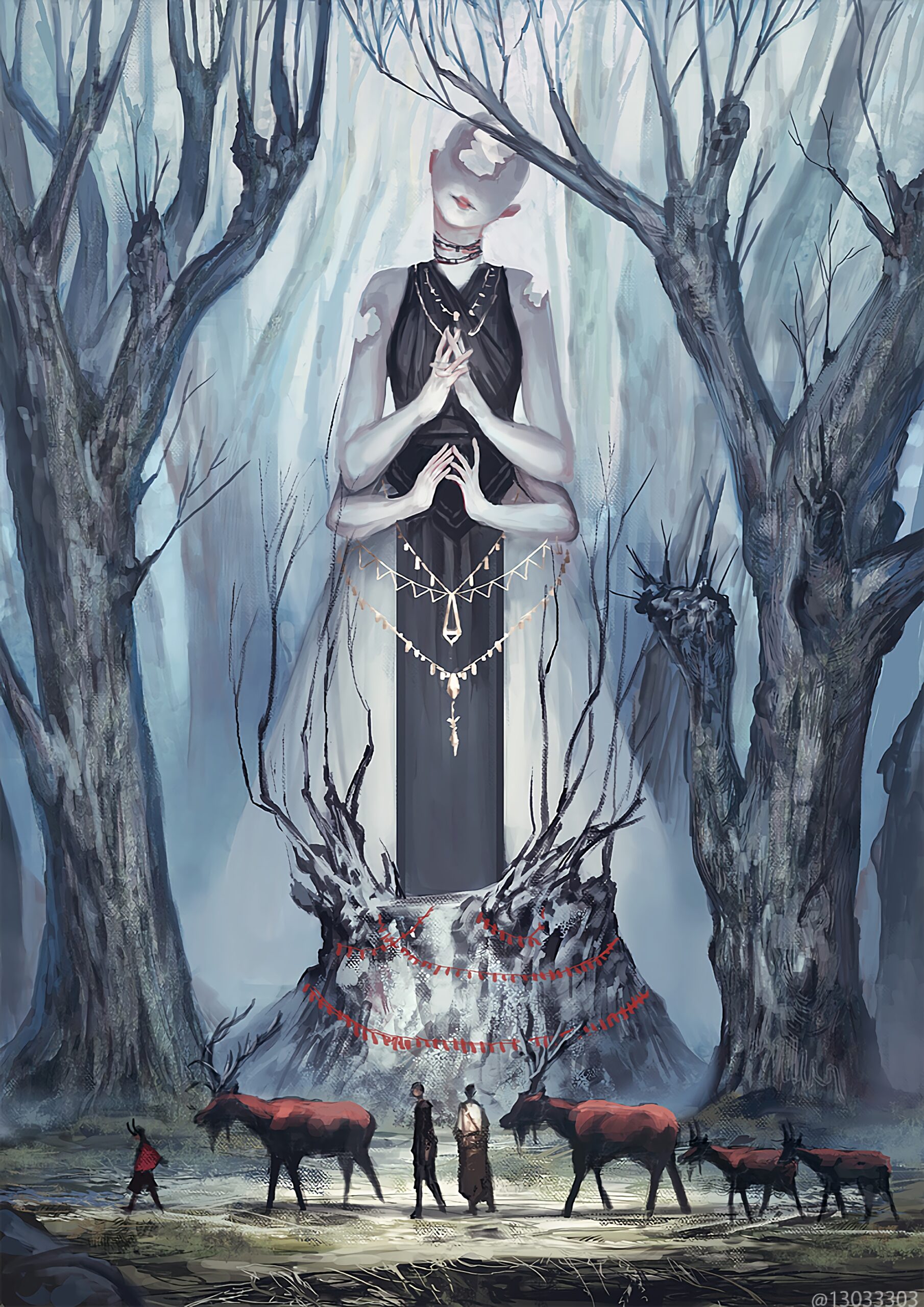 fantasy surreal goddess deity forest