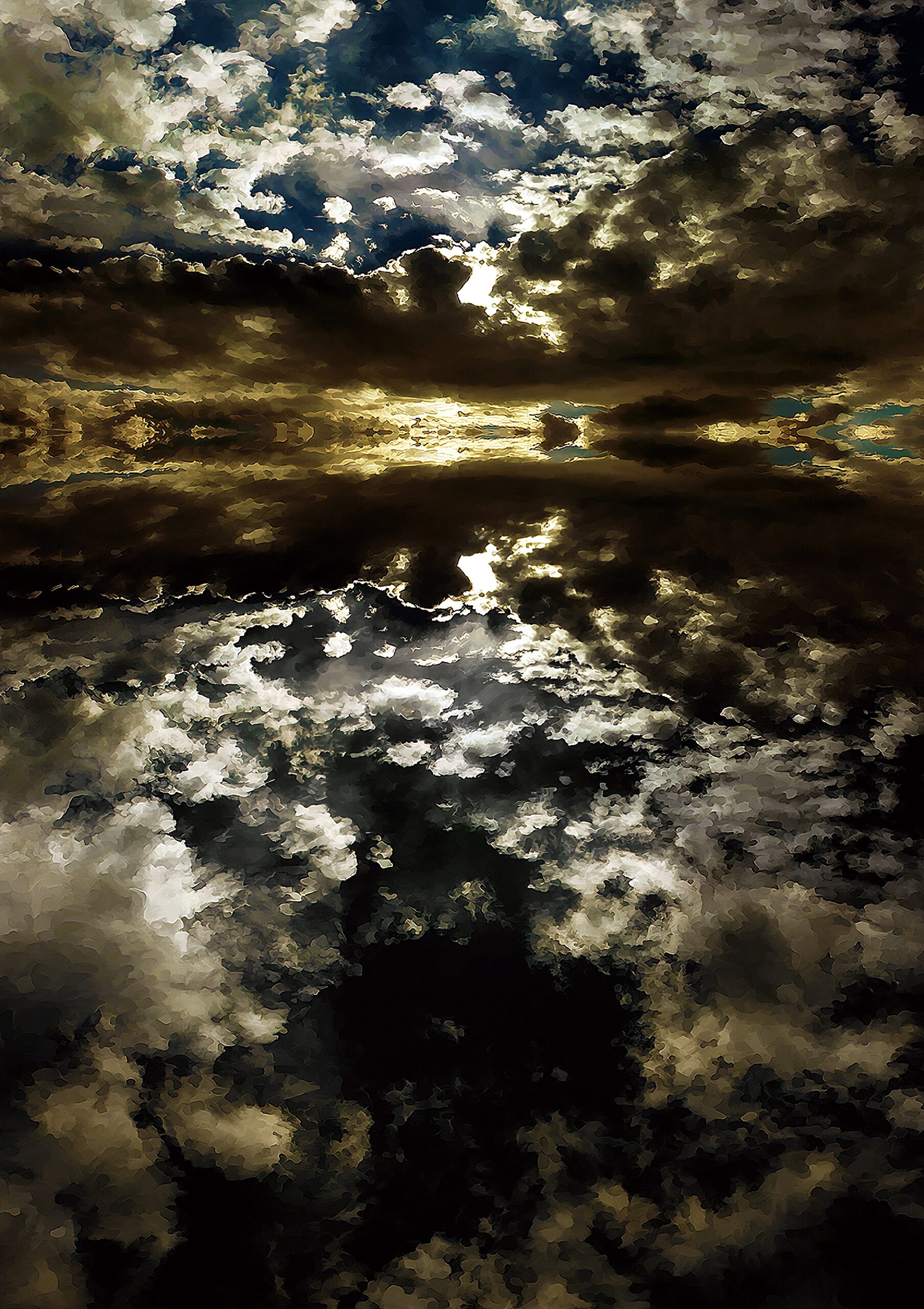 dark clouds abstract sky moody sunset