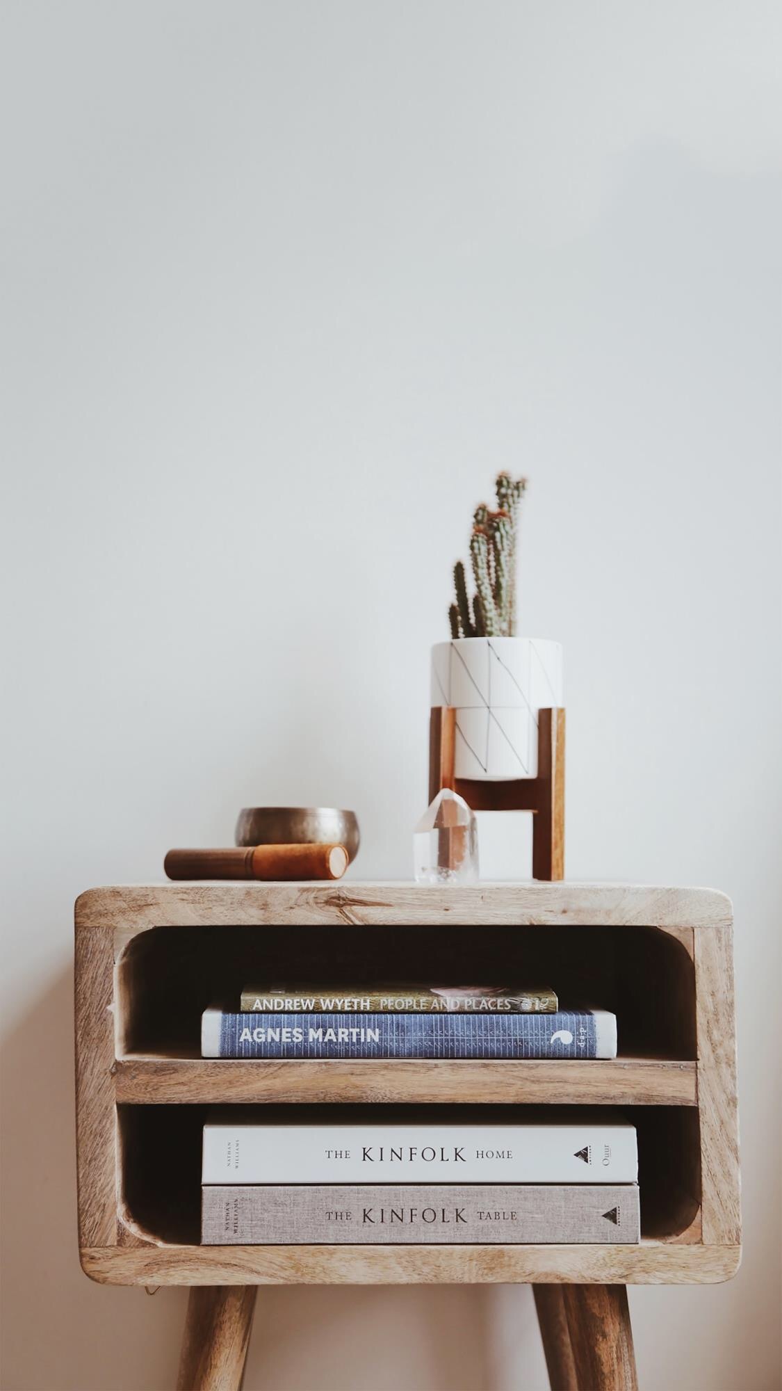 books cactus nightstand interior design