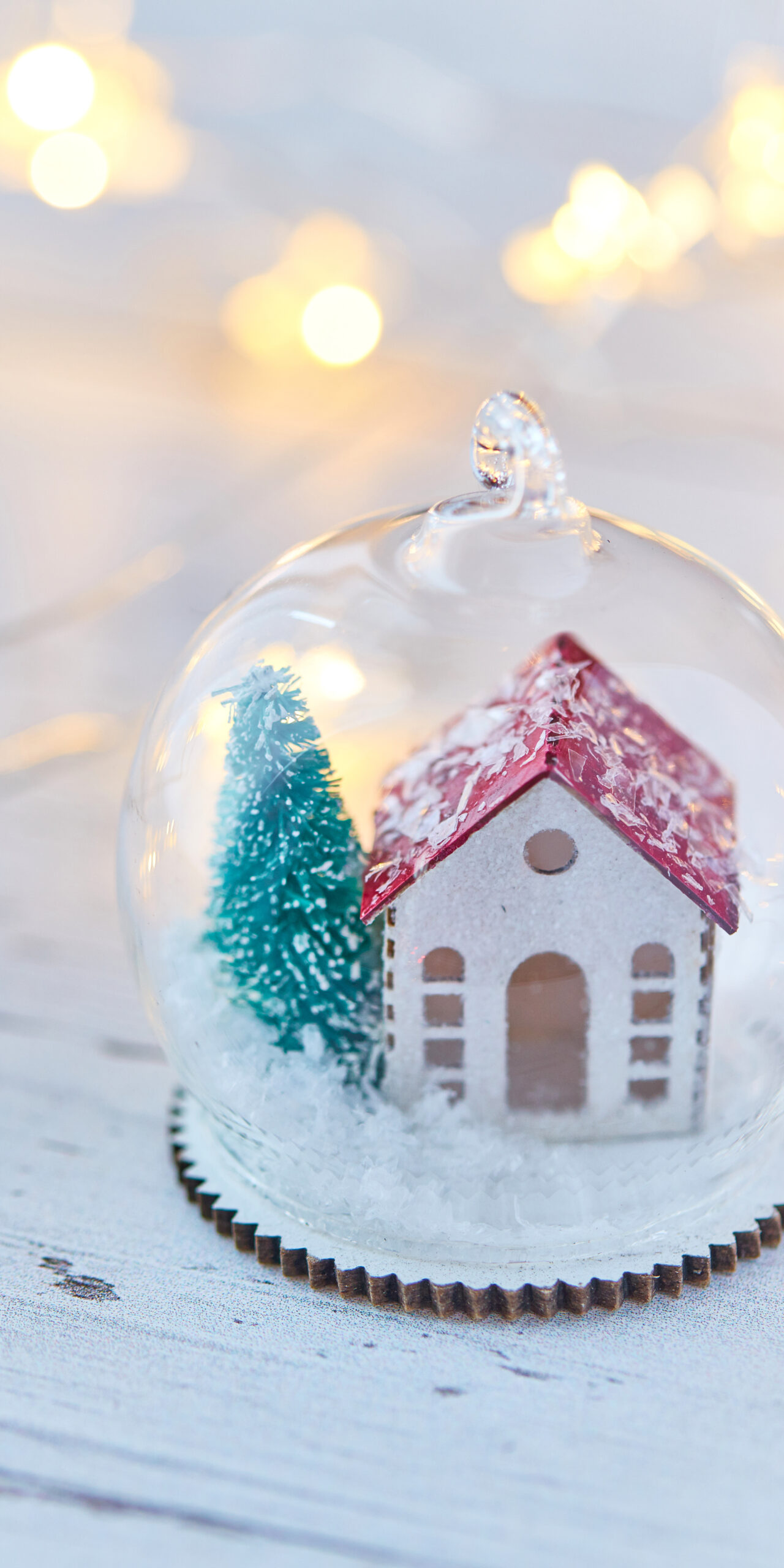 snow globe winter house christmas tree