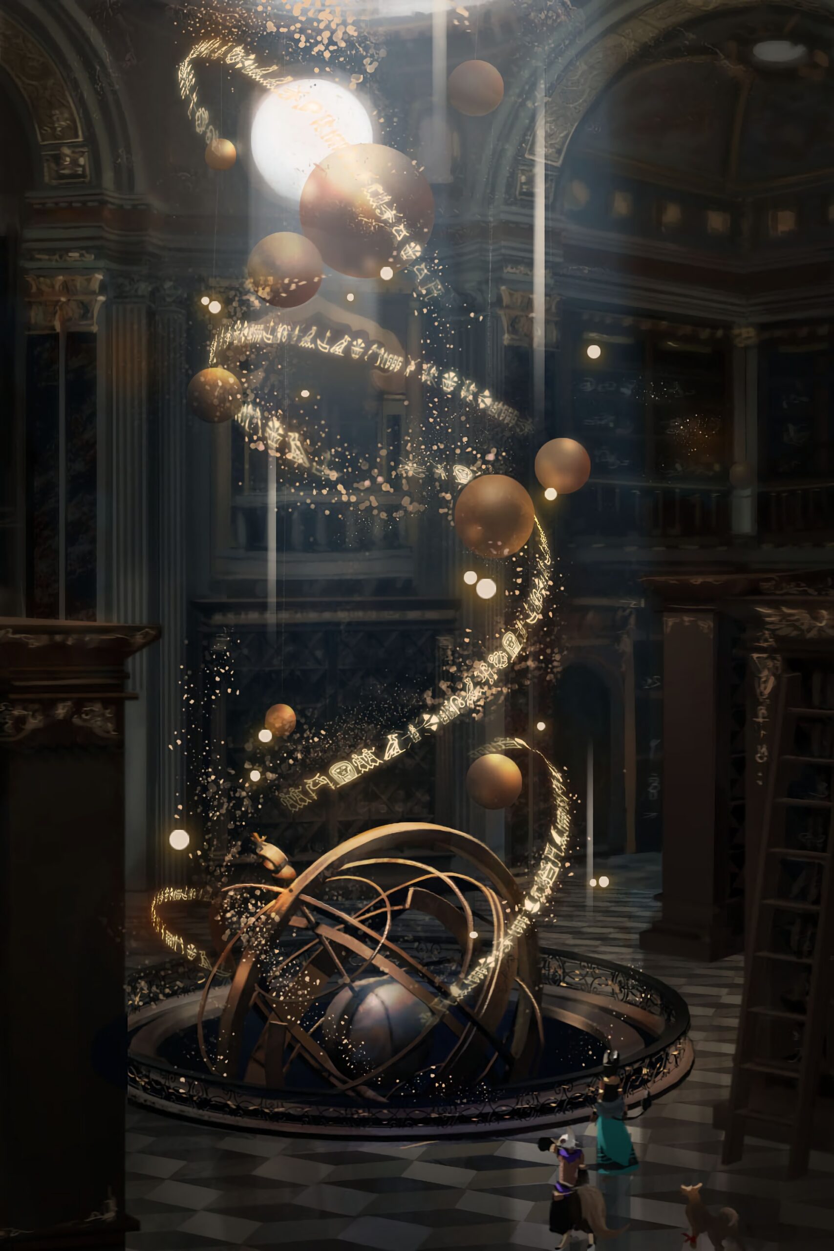 astronomy library orrery planets magic
