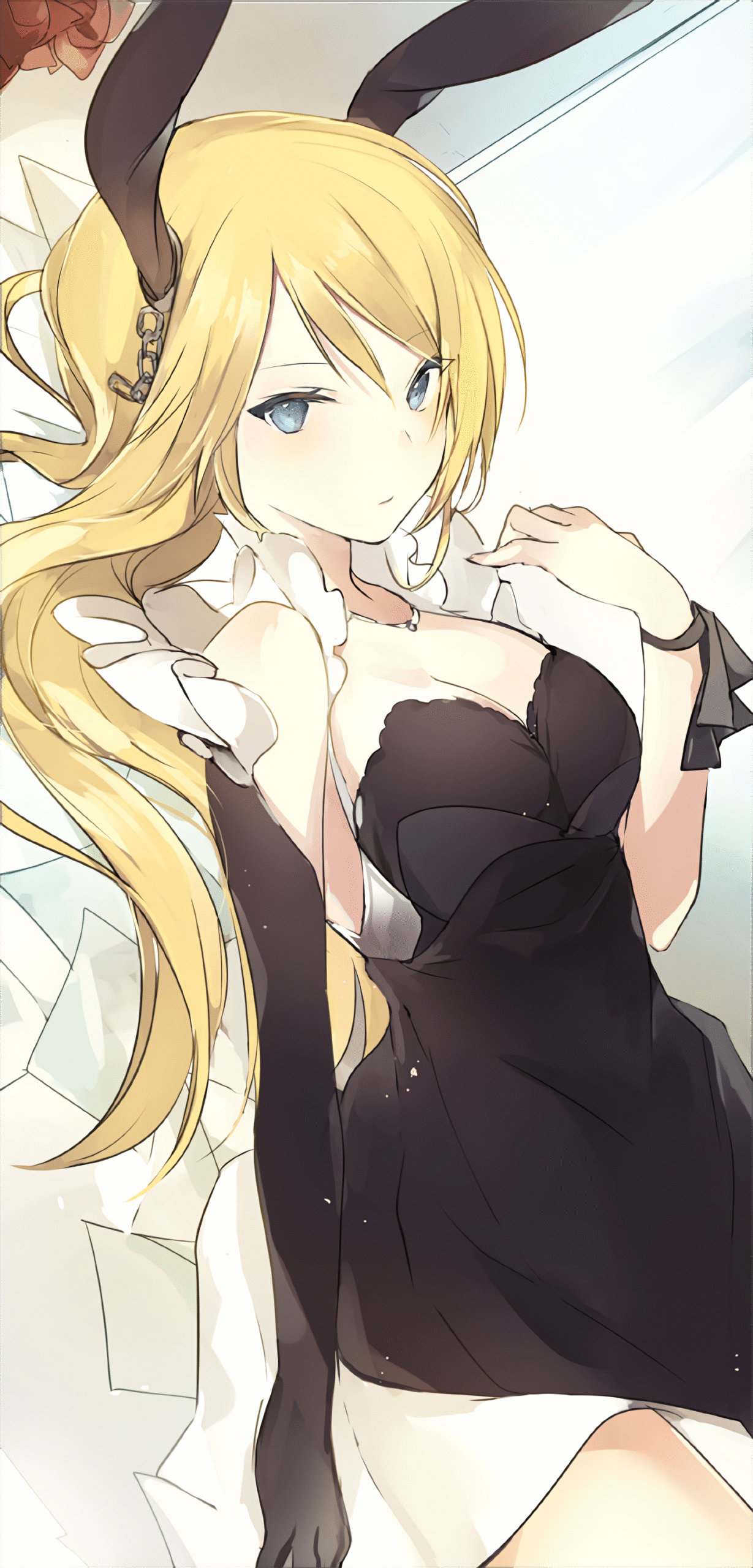 anime girl bunny ears black dress