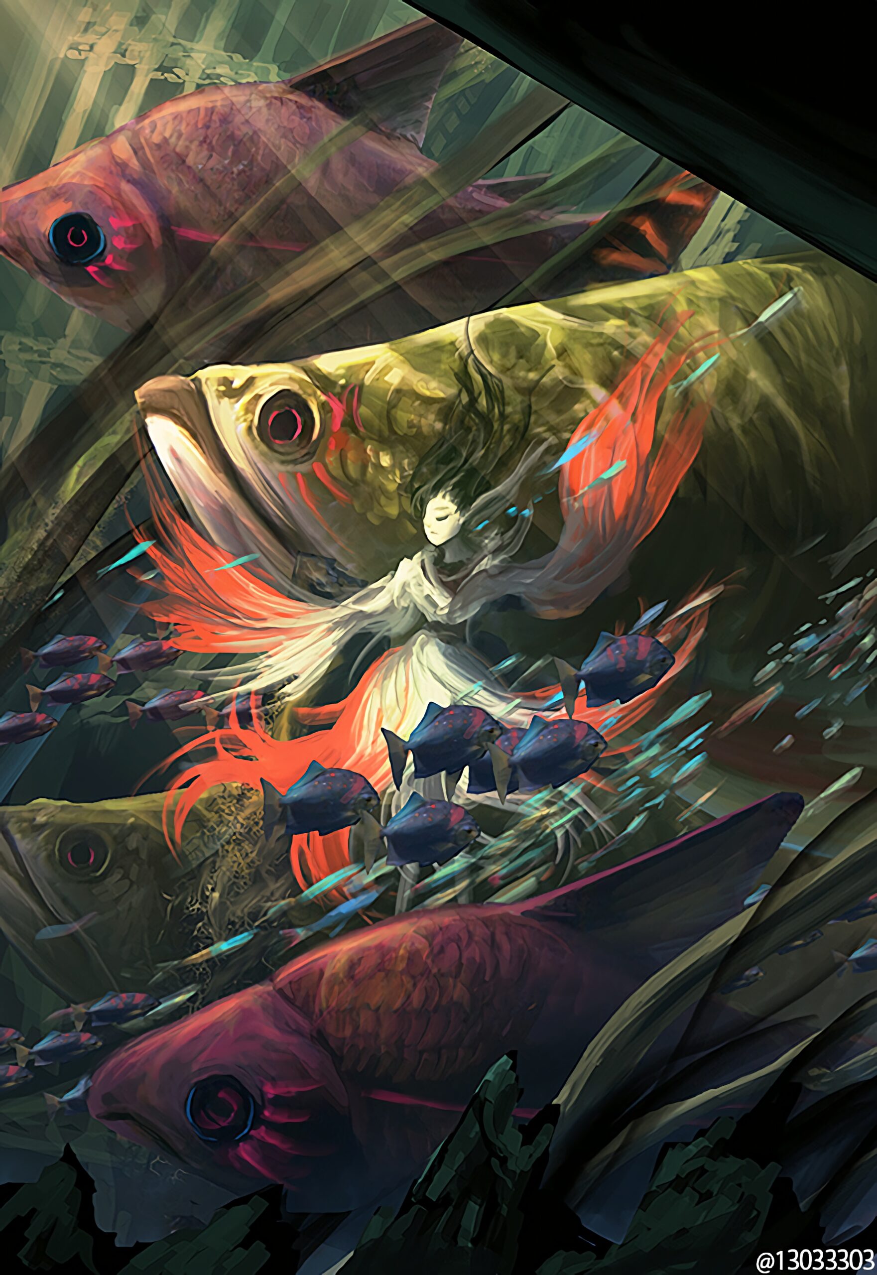 underwater giant fish fantasy spirit