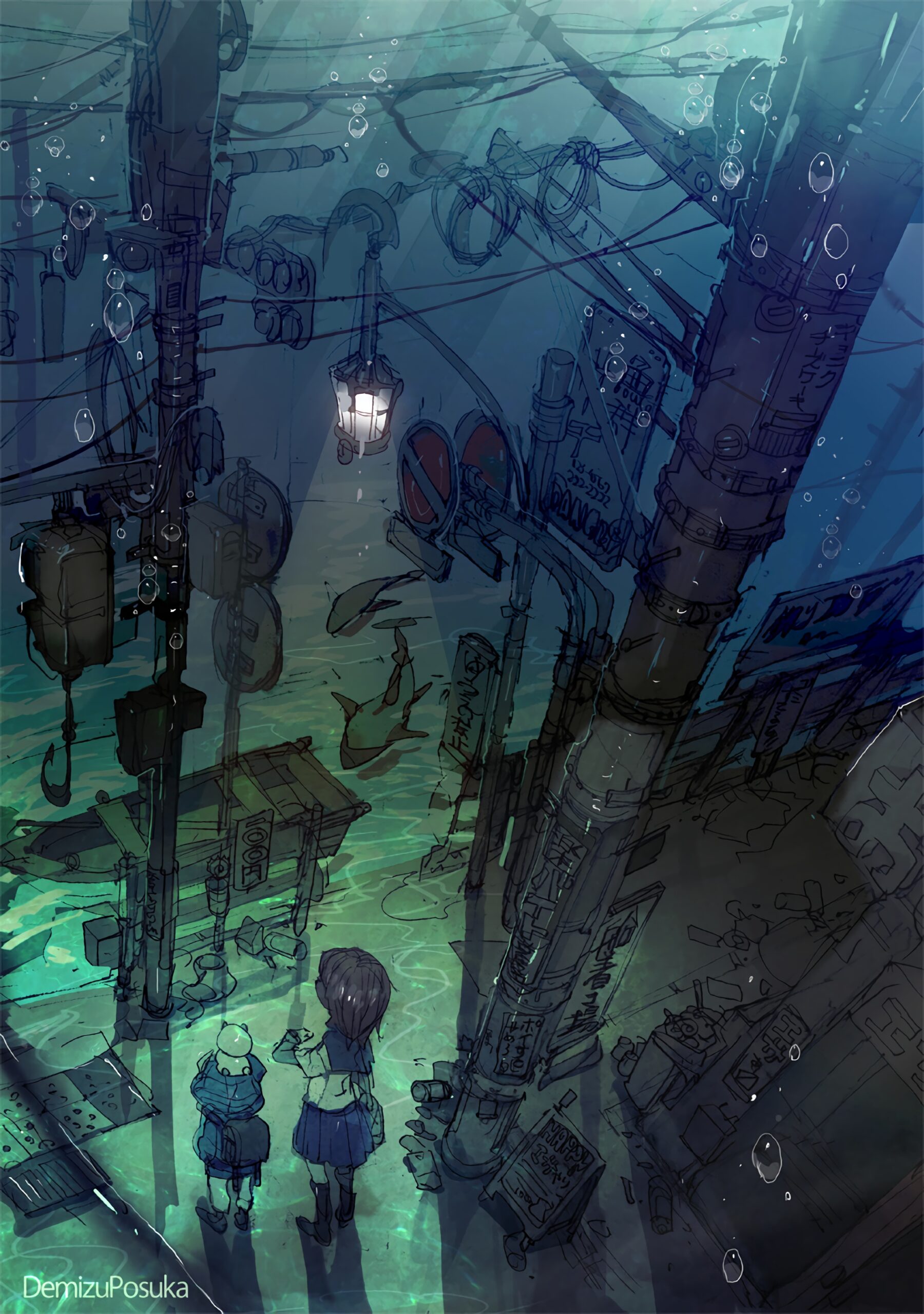 underwater submerged city ocean fantasy