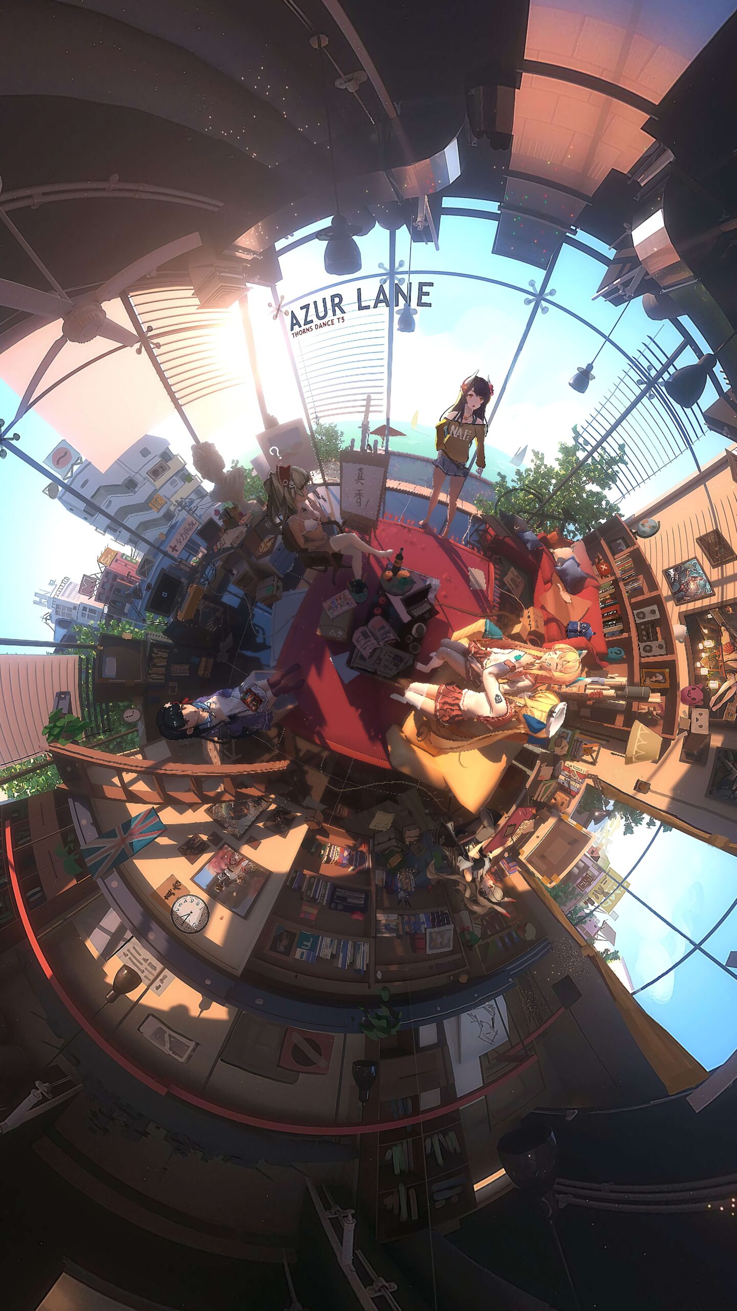 azurlane panorama fisheye room interior