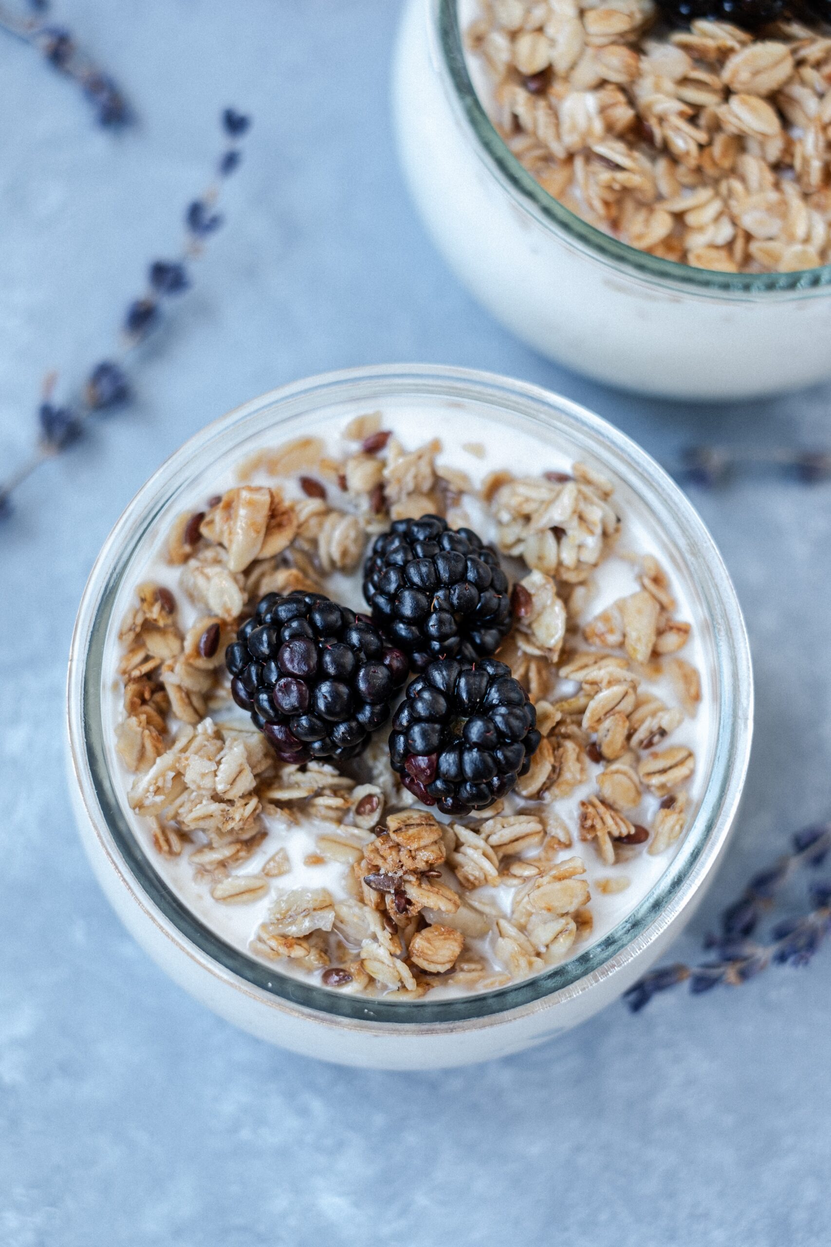 oatmeal yogurt blackberry breakfast
