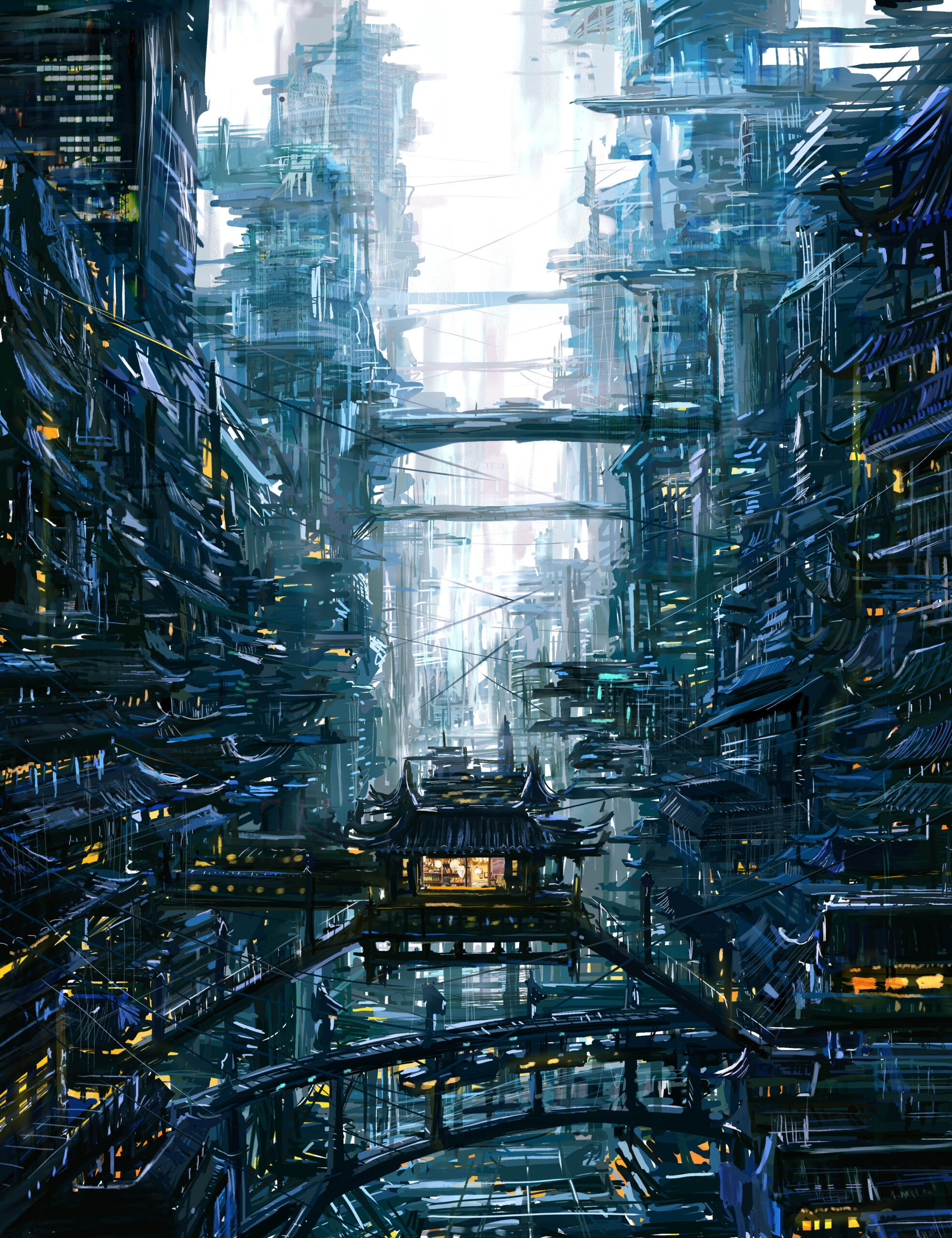 cyberpunk slum dystopian future