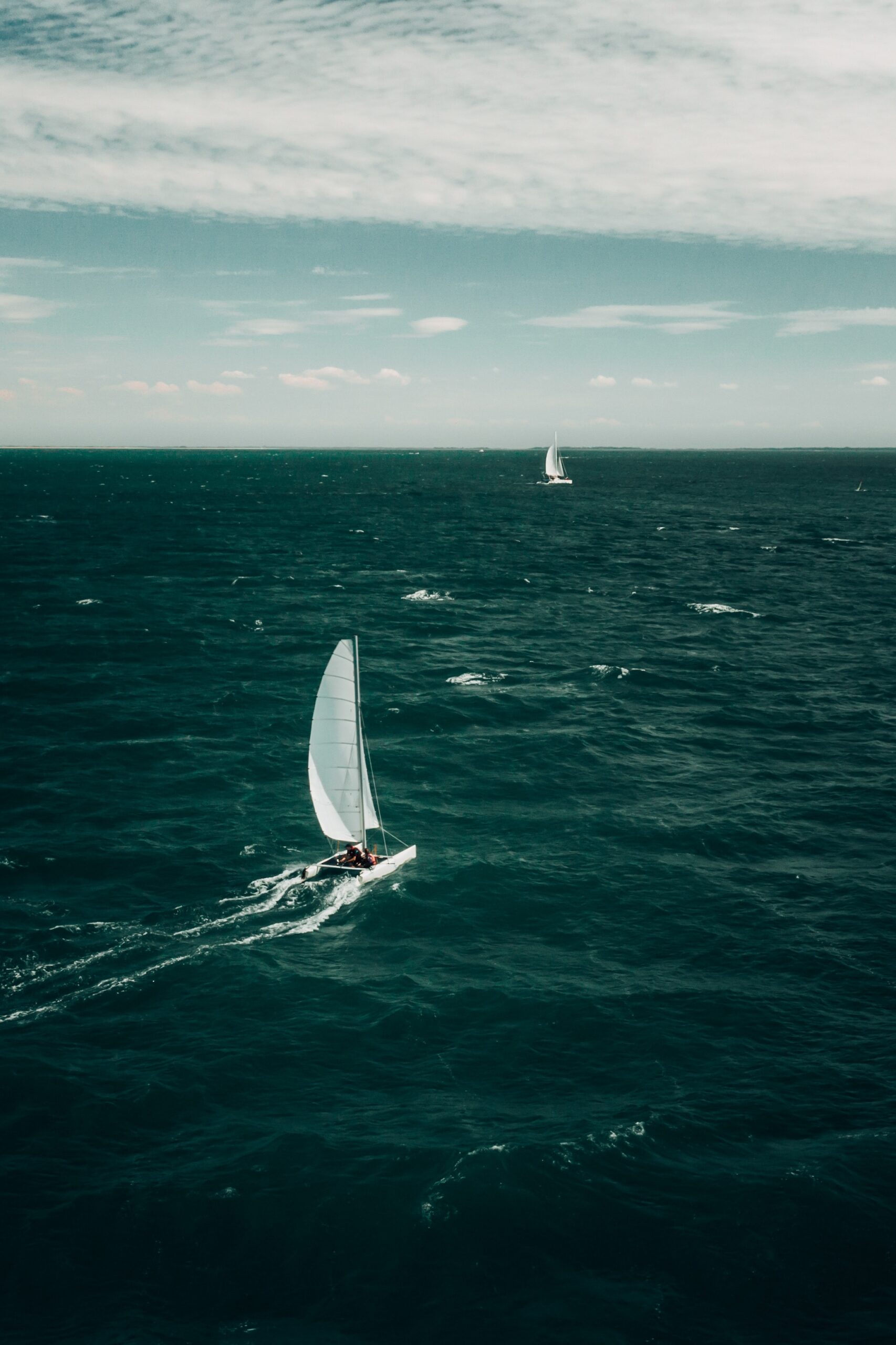 sailboat ocean sailing sea water waves