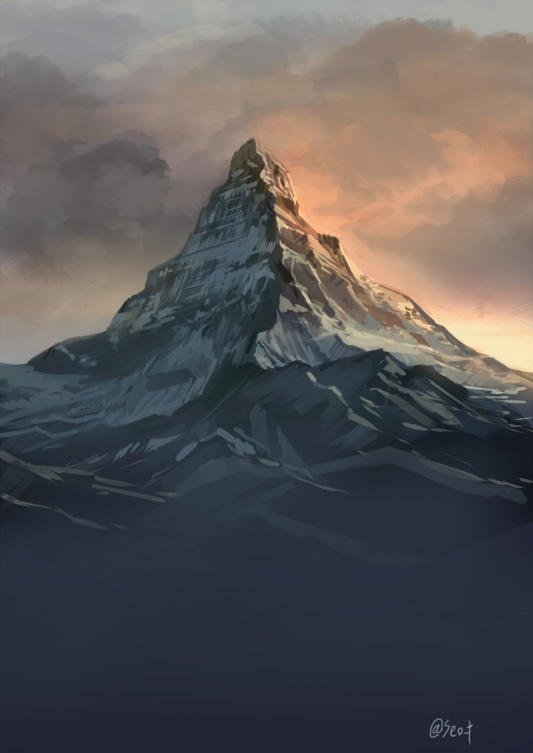 matterhorn mountain peak sunset alps