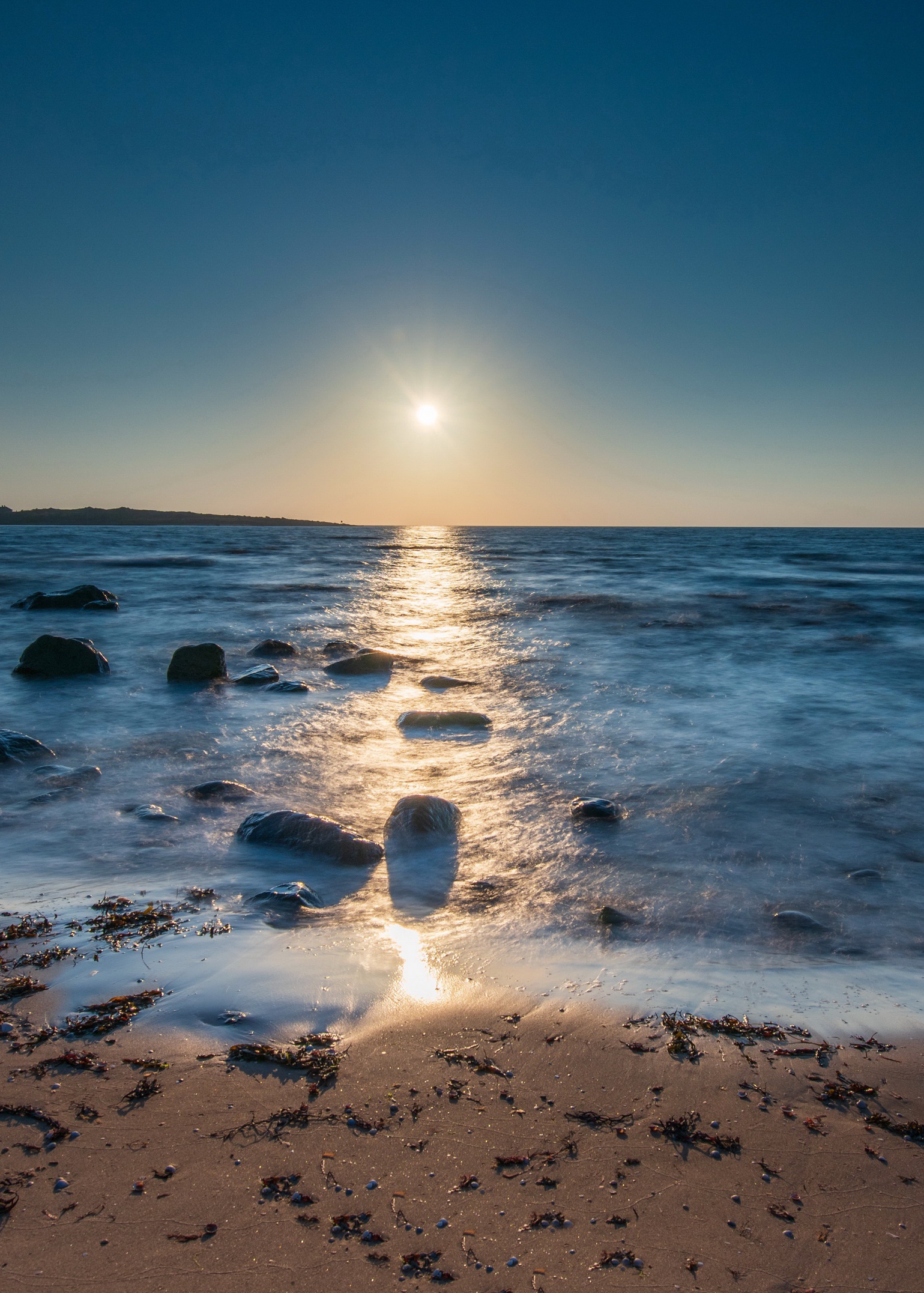 sunset ocean beach coast sunrise golden