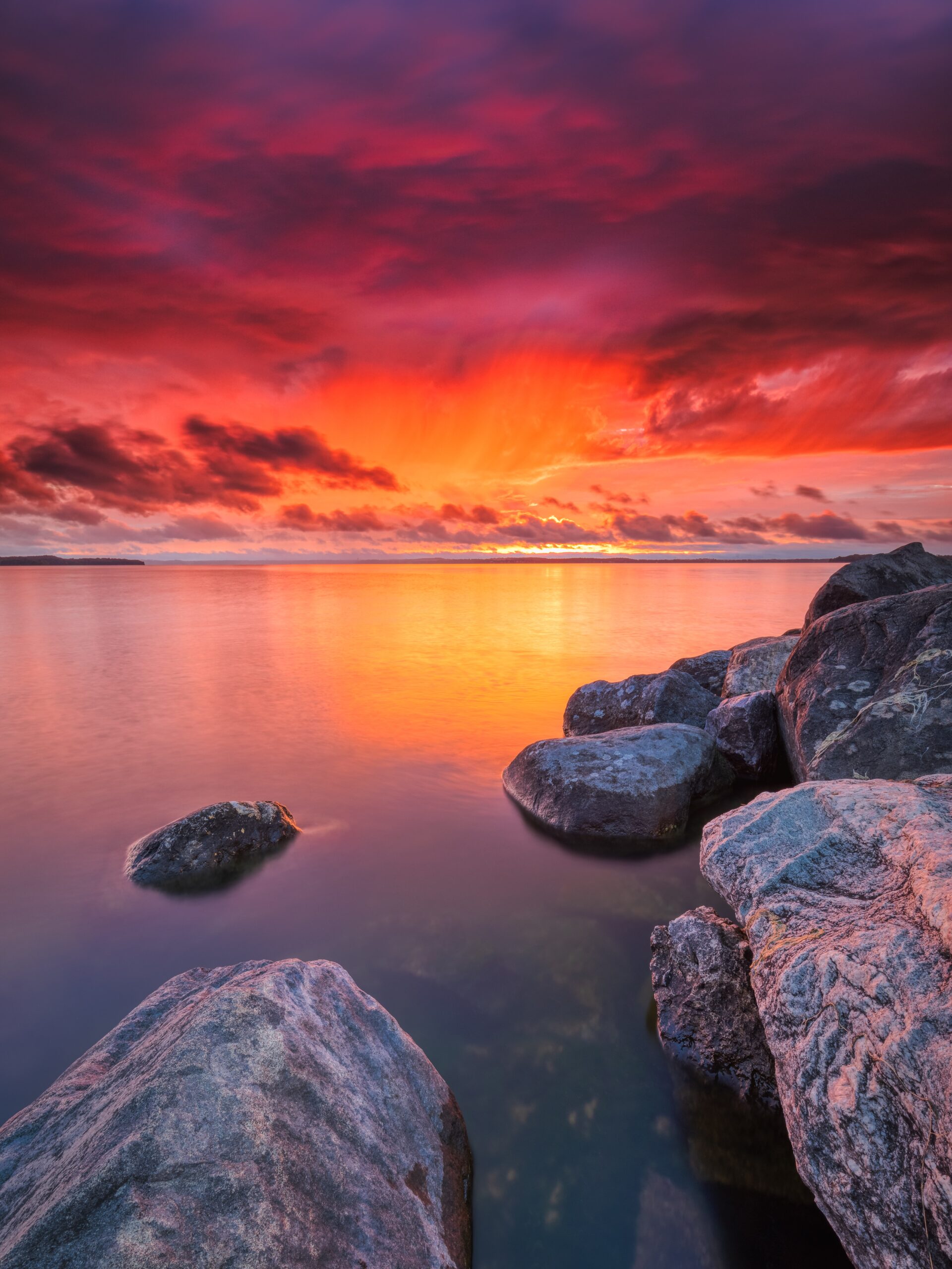 sunset sunrise clouds red sky ocean