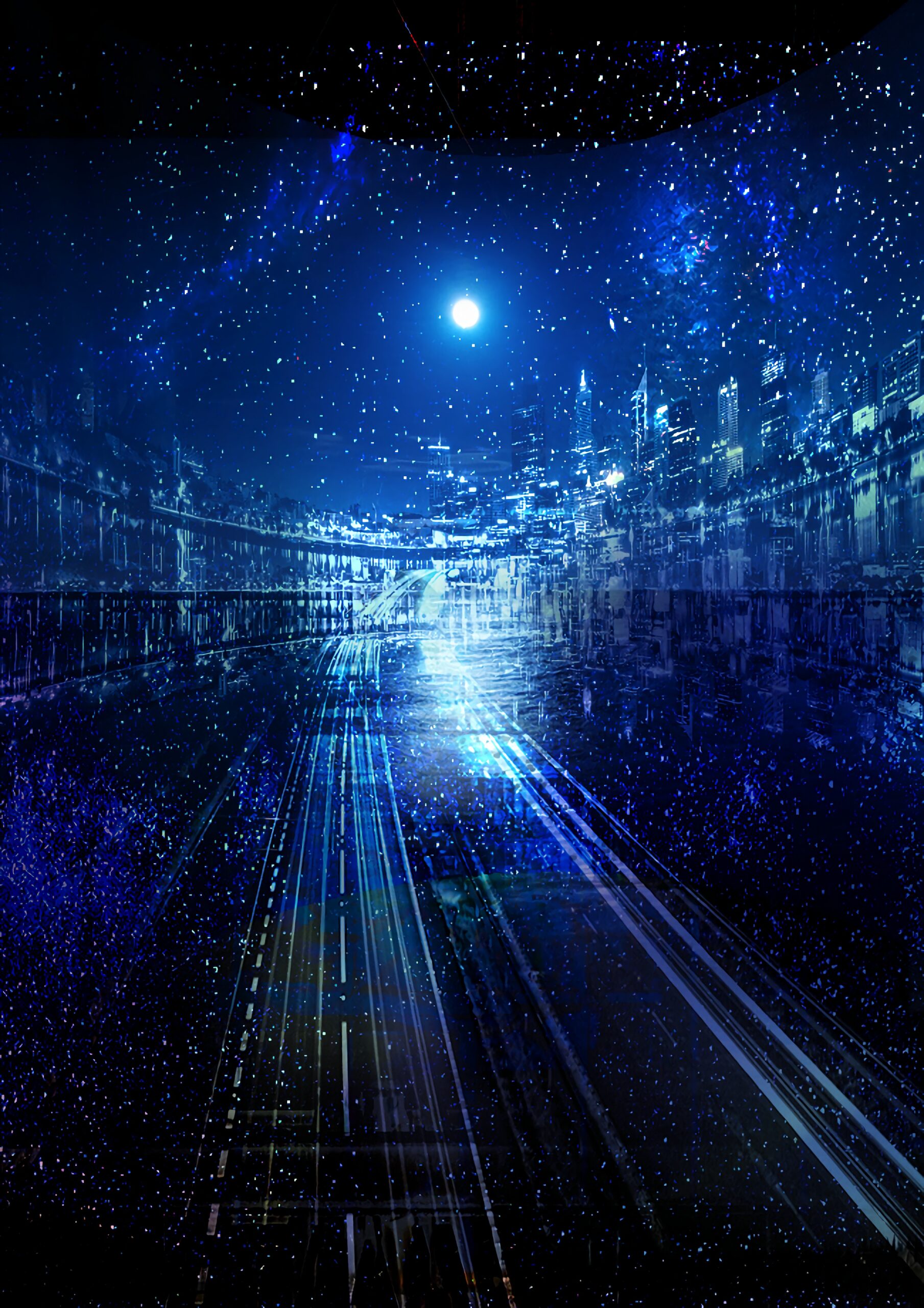 city lights night long exposure trails